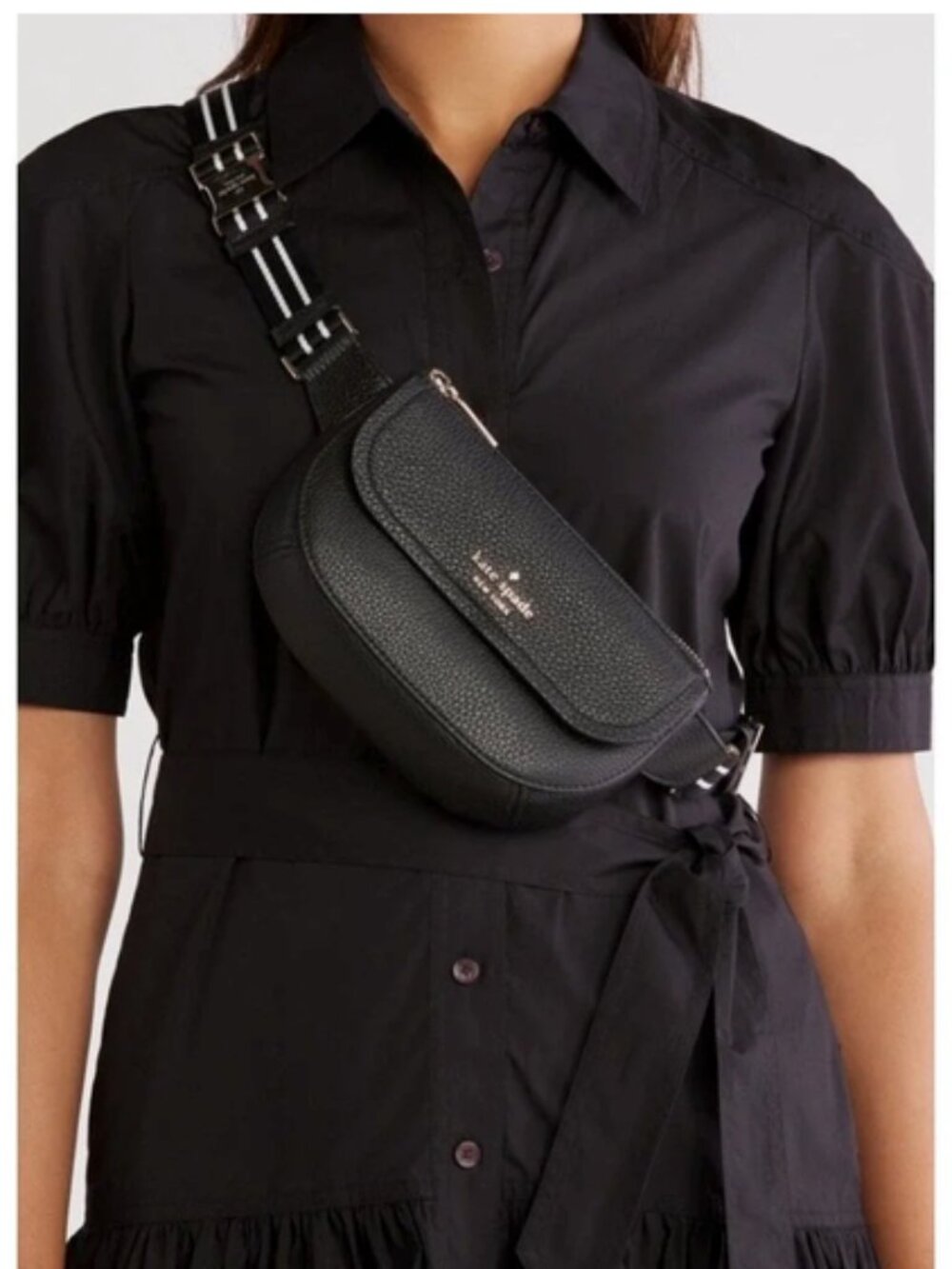 Kate Spade Black Pebbled Leather Crossbody Belt Bag - Brand New/Never Used